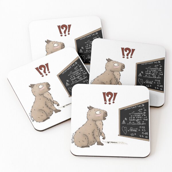 Item preview, Capybara Confused by Mathematics Humorous Illustration. designed and sold by Nekogobido.