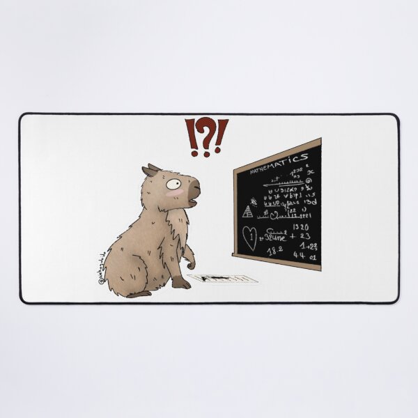 Item preview, Capybara Confused by Mathematics Humorous Illustration. designed and sold by Nekogobido.