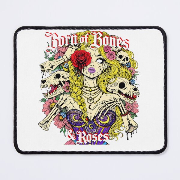 Item preview, Born of Bones & Roses – Gothic Skull and Roses Dark Fantasy Illustration designed and sold by Snowflake Company Online Store.