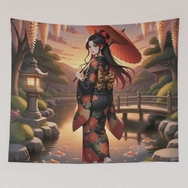 Item preview, Wisteria Sunset Kimono Maiden designed and sold by RadaQueen.