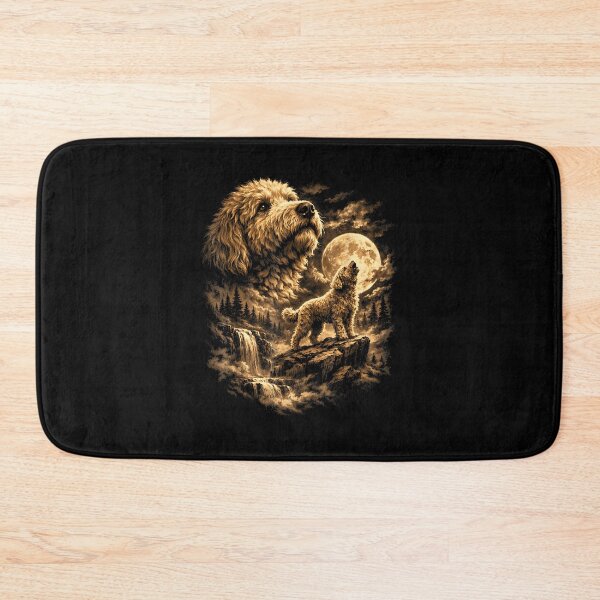 Item preview, Golden Doodle Dog Howling Moon Fantasy Forrest Wilderness designed and sold by Goleon12.