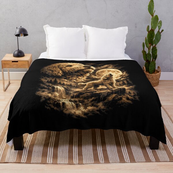 Item preview, Golden Doodle Dog Howling Moon Fantasy Forrest Wilderness designed and sold by Goleon12.