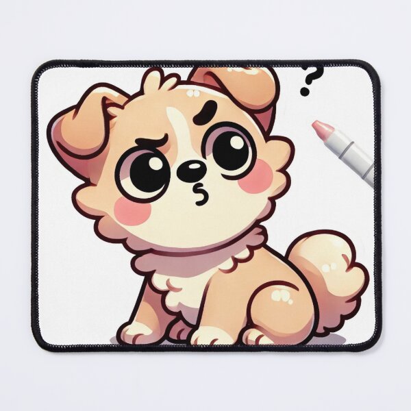 Item preview, Confused Puppy Sticker – Cute “Huh?” Dog Meme designed and sold by freespirit03.