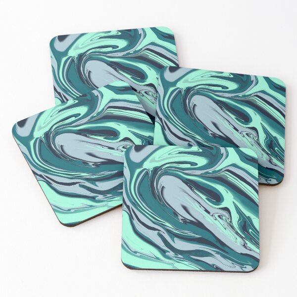 Item preview, Arctic Teal & Ocean Navy Abstract Marble Swirls designed and sold by VitalusDesignArtV.