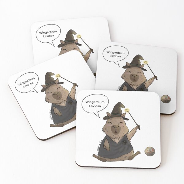 Item preview, Capybara Wizard Magic Wingardium Leviosa Kawaii Illustration designed and sold by Nekogobido.