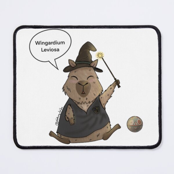 Item preview, Capybara Wizard Magic Wingardium Leviosa Kawaii Illustration designed and sold by Nekogobido.