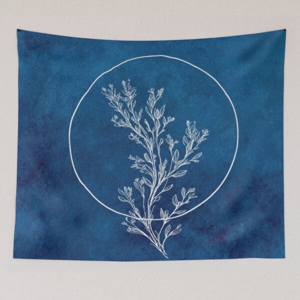 Item preview, Floral design on a blue background designed and sold by anytka.