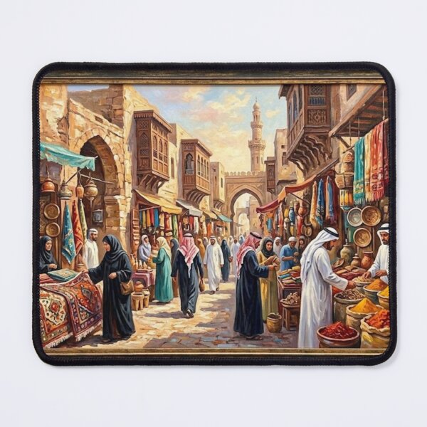 Item preview, Authentic Arabian Souq: Traditional Market Oil Painting designed and sold by SolenyaStudio.