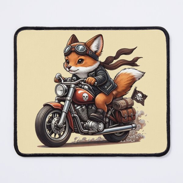 Item preview, “Cyberpunk Fox Rider – Neon Canyon Chase” designed and sold by Dogandesighn.