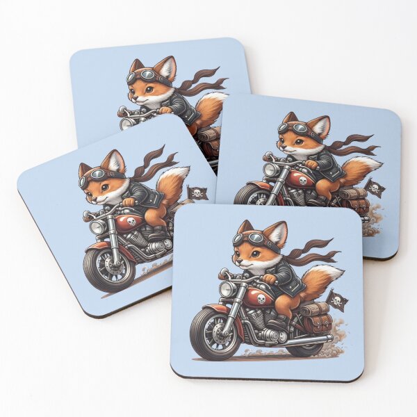 Item preview, “Cyberpunk Fox Rider – Neon Canyon Chase” designed and sold by Dogandesighn.