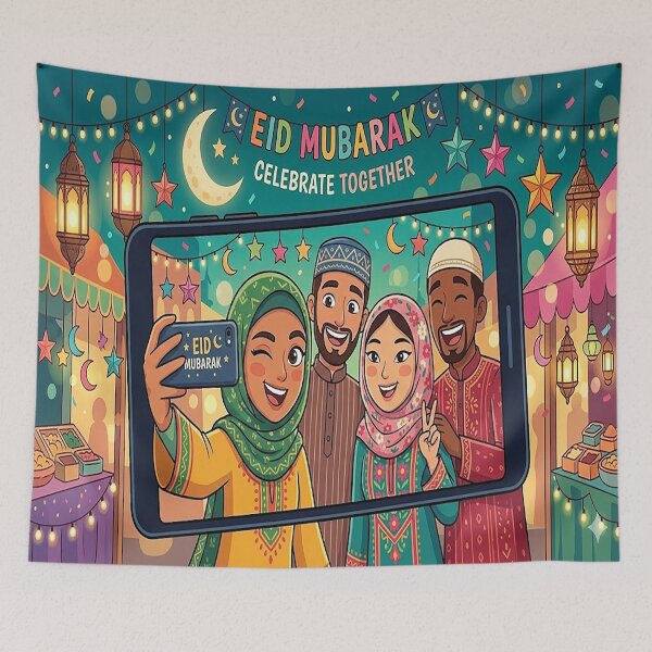 Item preview, Eid Selfie - Cute Muslim Friends Celebrating Together designed and sold by WowDezign.