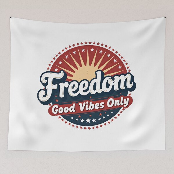 Item preview, Freedom Good Vibes Only Shirt – Retro 70s Groovy Patriotic 4th of July Design designed and sold by relso.