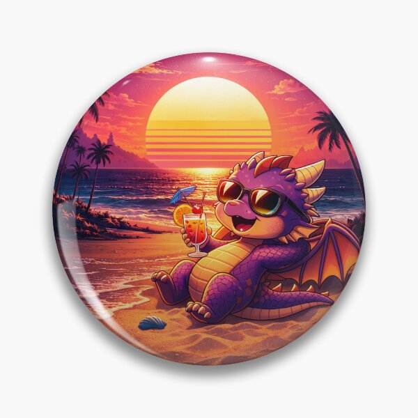 Artikelvorschau, Chibi Drache am Strand – Süßer Cocktail Drache Sonnenuntergang entworfen und verkauft von TunikaSVEN93.