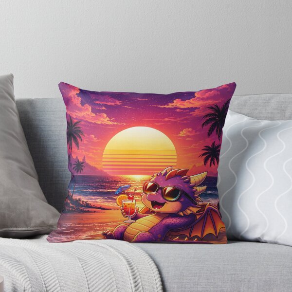 Artikelvorschau, Chibi Drache am Strand – Süßer Cocktail Drache Sonnenuntergang entworfen und verkauft von TunikaSVEN93.