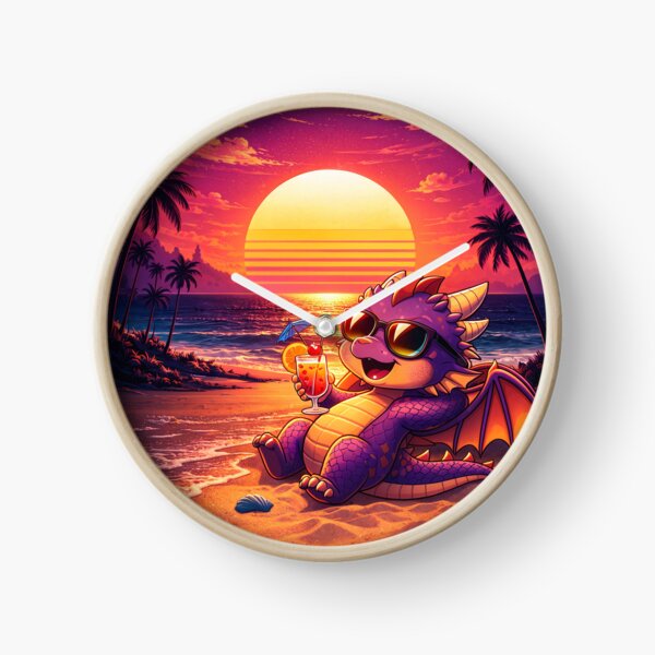 Artikelvorschau, Chibi Drache am Strand – Süßer Cocktail Drache Sonnenuntergang entworfen und verkauft von TunikaSVEN93.
