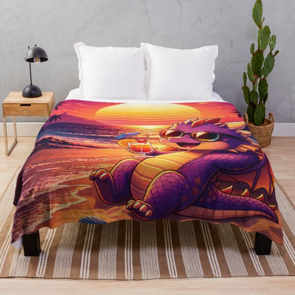 Item preview, Chibi Dragon on the Beach – Cute Cocktail Dragon Sunset designed and sold by TunikaSVEN93.