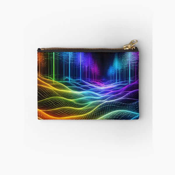 Item preview, Rainbow Neon Forest - Synthwave Grid Topography & Cyber Trees Art designed and sold by Tw1nsAIArt.