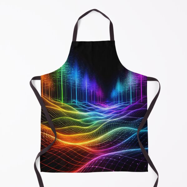Item preview, Rainbow Neon Forest - Synthwave Grid Topography & Cyber Trees Art designed and sold by Tw1nsAIArt.