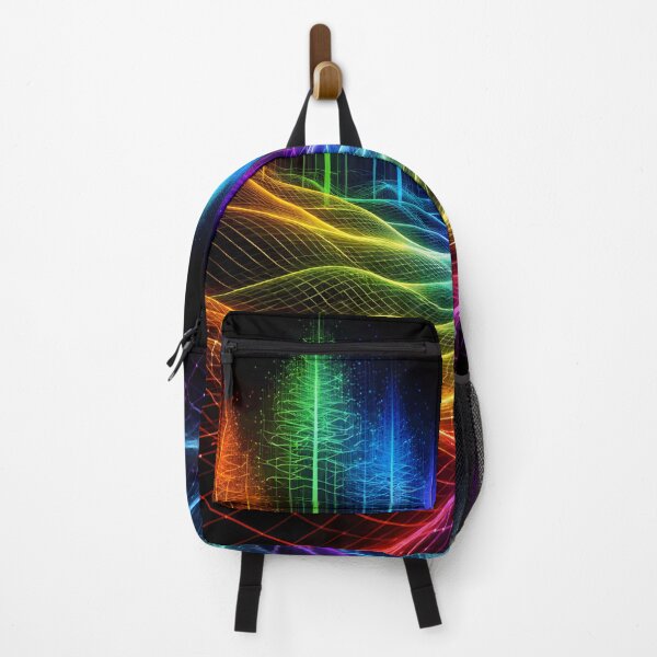 Item preview, Rainbow Neon Forest - Synthwave Grid Topography & Cyber Trees Art designed and sold by Tw1nsAIArt.