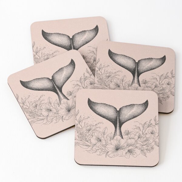 Item preview, A whale tail rising above flowers designed and sold by anytka.