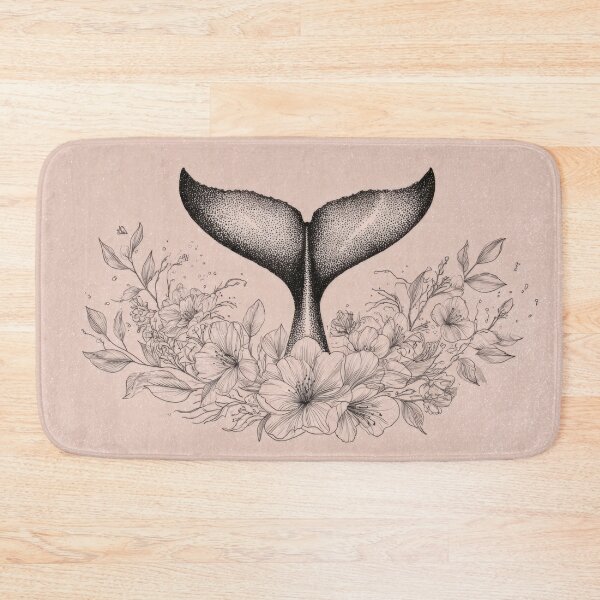 Item preview, A whale tail rising above flowers designed and sold by anytka.