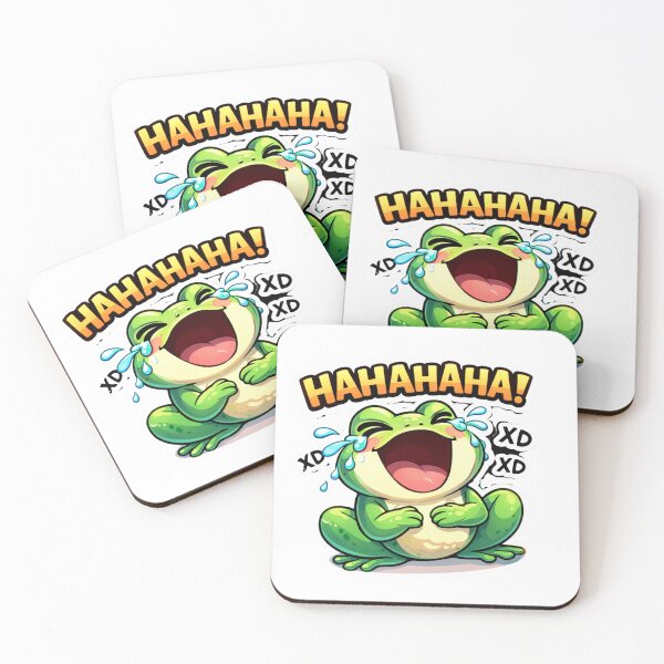 Item preview, Laughing Frog Sticker – Funny “HAHAHA XD” Meme designed and sold by freespirit03.