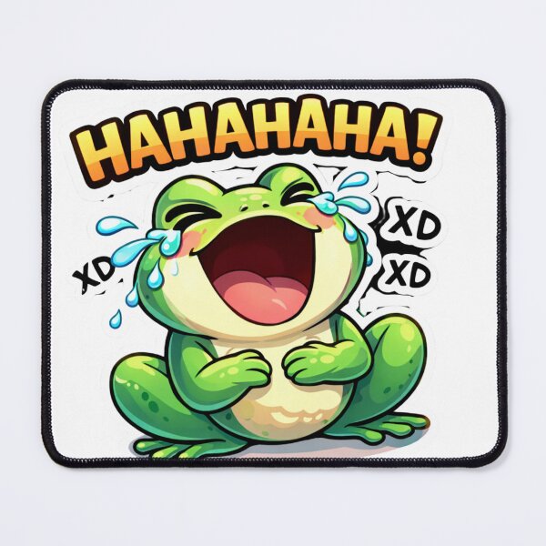 Item preview, Laughing Frog Sticker – Funny “HAHAHA XD” Meme designed and sold by freespirit03.