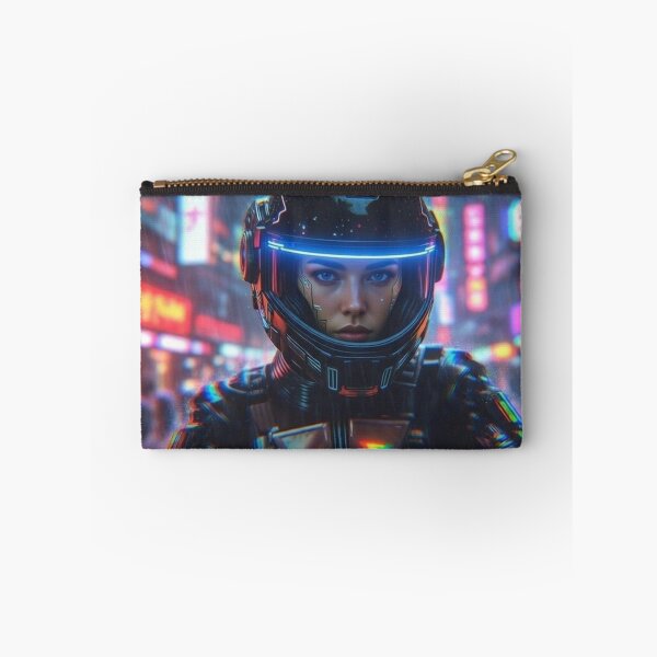 Item preview, Cyberpunk Neon Rain Stare – Aggressive Glitch Helmet in Tokyo Downpour designed and sold by RadaQueen.