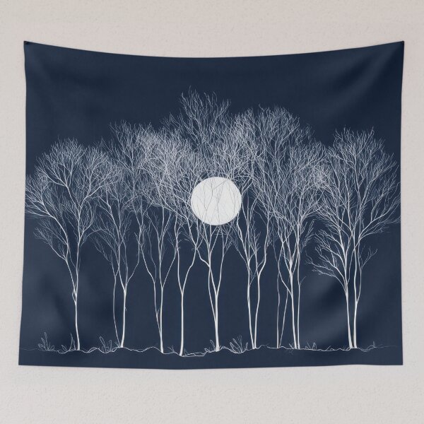 Item preview, Moonlight shines on trees at night designed and sold by anytka.