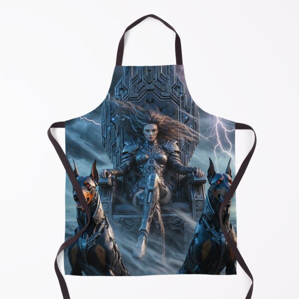 Item preview, Cyberpunk Thunder Queen – Aggressive Latex Throne & Cyber Dobermans in Storm designed and sold by RadaQueen.
