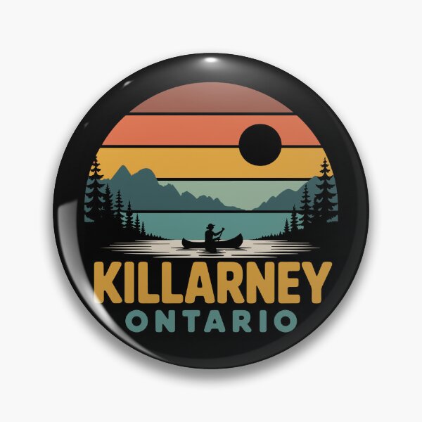 Item preview, Killarney Ontario - Retro Canoe Lake Landscape Killarney Ontario designed and sold by JessArty ⭐⭐⭐⭐⭐.