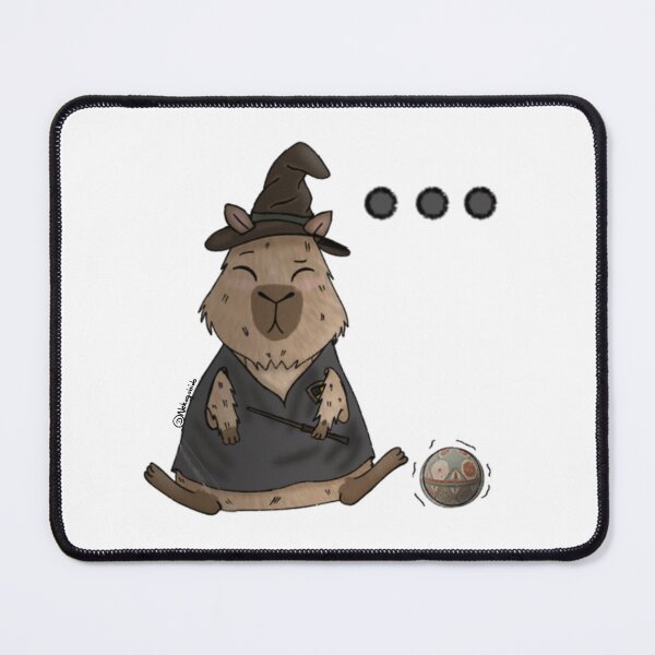 Item preview, Capybara Wizard Concentrating Magic Kawaii Illustration designed and sold by Nekogobido.