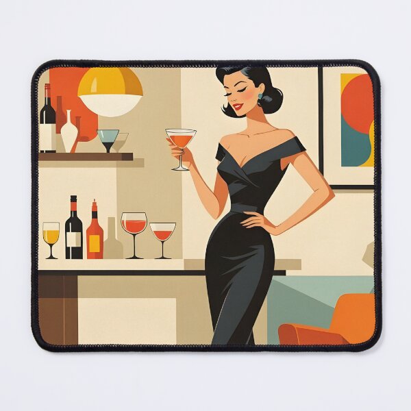 Item preview, Shake in Style — 1950s Cocktail Bar Art Print | Mid-Century Modern Woman, Retro Home Bar Wall Decor designed and sold by MooLaLa.Store.