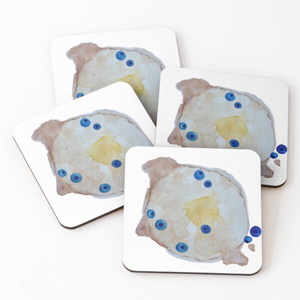 Item preview, Fluffy Blueberry Pancake Stack Breakfast Art designed and sold by madebylivvs.