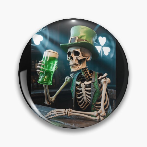 Item preview, Skeleton Leprechaun Green Beer Irish Pub Toast St. Patrick's Day 3D Gothic Funny Tee designed and sold by DarylWelsh2024.