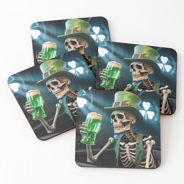 Item preview, Skeleton Leprechaun Green Beer Irish Pub Toast St. Patrick's Day 3D Gothic Funny Tee designed and sold by DarylWelsh2024.