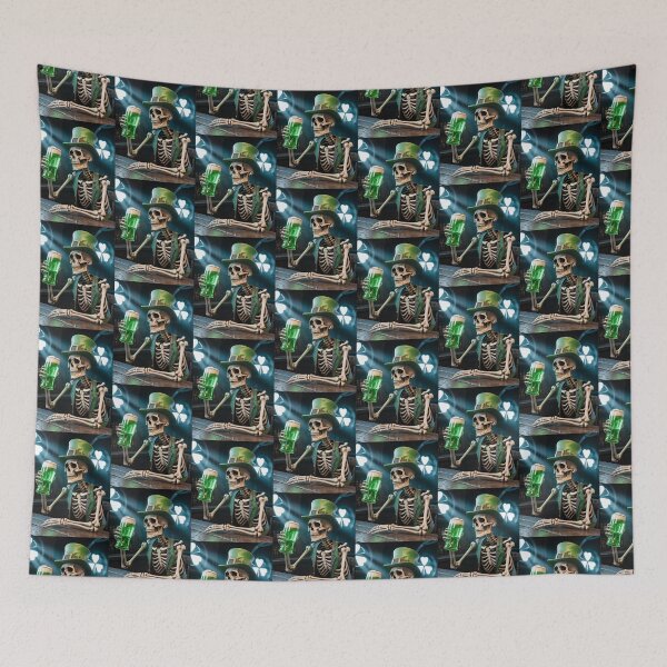 Item preview, Skeleton Leprechaun Green Beer Irish Pub Toast St. Patrick's Day 3D Gothic Funny Tee designed and sold by DarylWelsh2024.