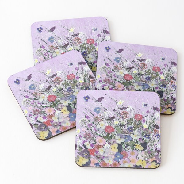 Item preview, Sweet Violet contemporary abstract flowers designed and sold by ElisaTruemanArt.