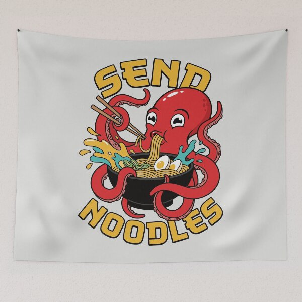 Item preview, Send Noodles - Funny Ramen Octopus designed and sold by DigitalGlade.
