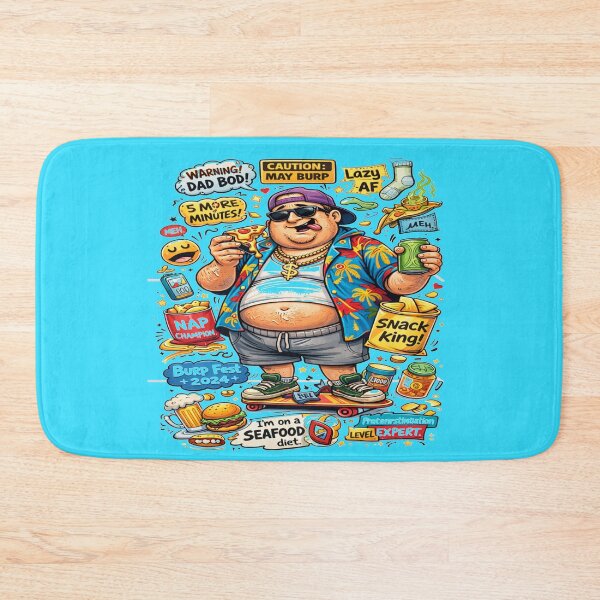 Item preview, Dad Bod Snack King – Funny Lazy Food Lover Cartoon designed and sold by alizo74.