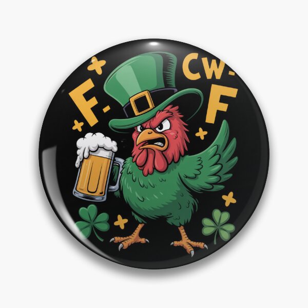 Item preview,  F-Caw-F Angry Red Rooster Leprechaun Beer Shamrock Gold Stars St. Patrick's Day Funny Tee designed and sold by DarylWelsh2024.