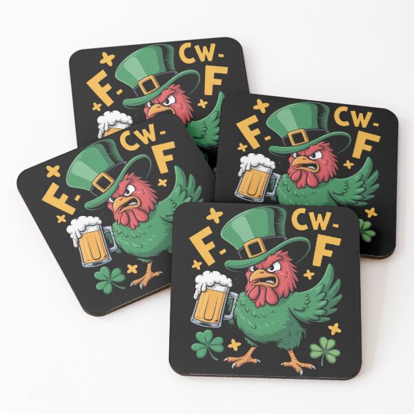 Item preview,  F-Caw-F Angry Red Rooster Leprechaun Beer Shamrock Gold Stars St. Patrick's Day Funny Tee designed and sold by DarylWelsh2024.