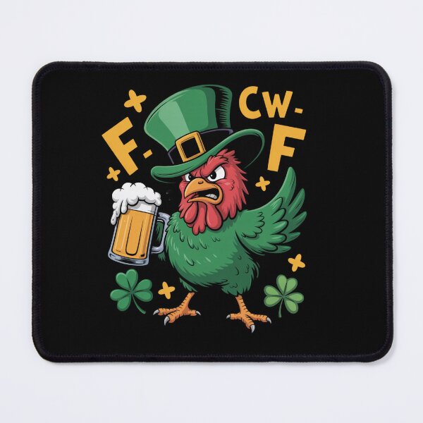 Item preview,  F-Caw-F Angry Red Rooster Leprechaun Beer Shamrock Gold Stars St. Patrick's Day Funny Tee designed and sold by DarylWelsh2024.