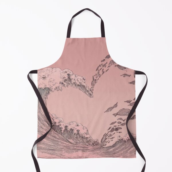 Item preview, Waves form heart shape with fish designed and sold by anytka.