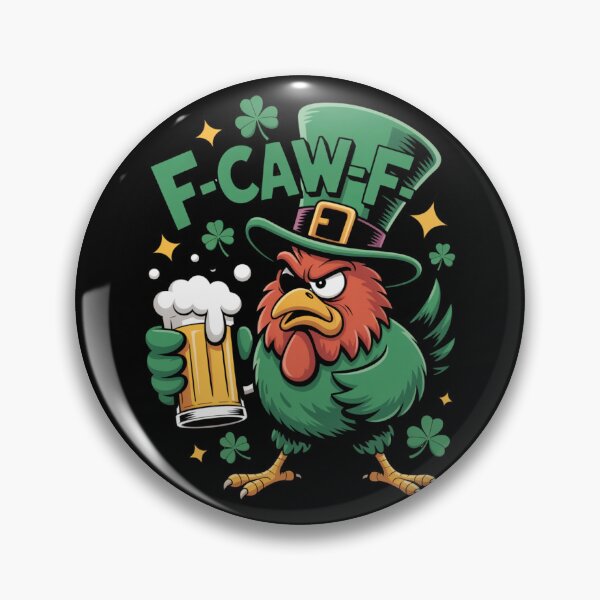 Item preview, F-Caw-F Grumpy Red Rooster Leprechaun Oversized Hat Beer Shamrock Stars St. Patrick's Day Tee designed and sold by DarylWelsh2024.
