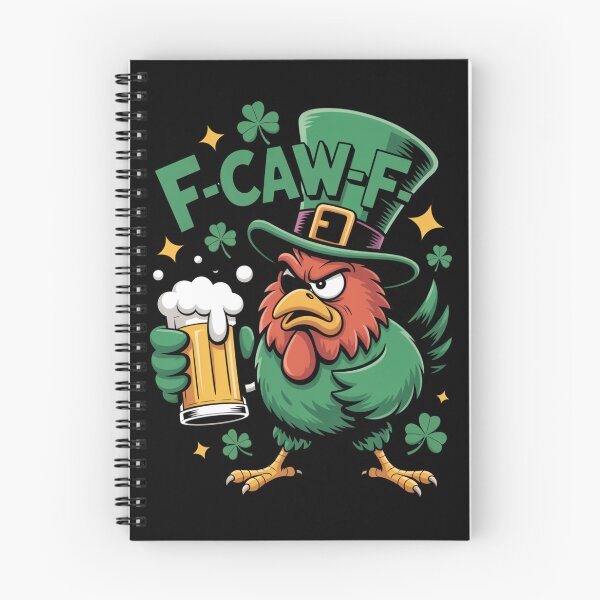 Item preview, F-Caw-F Grumpy Red Rooster Leprechaun Oversized Hat Beer Shamrock Stars St. Patrick's Day Tee designed and sold by DarylWelsh2024.