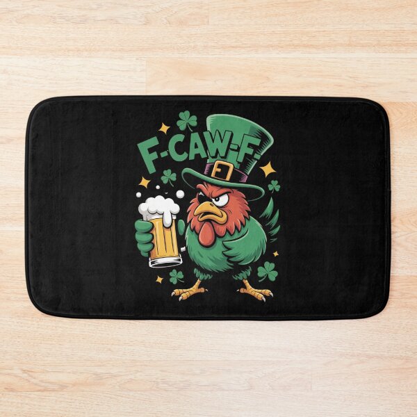 Item preview, F-Caw-F Grumpy Red Rooster Leprechaun Oversized Hat Beer Shamrock Stars St. Patrick's Day Tee designed and sold by DarylWelsh2024.