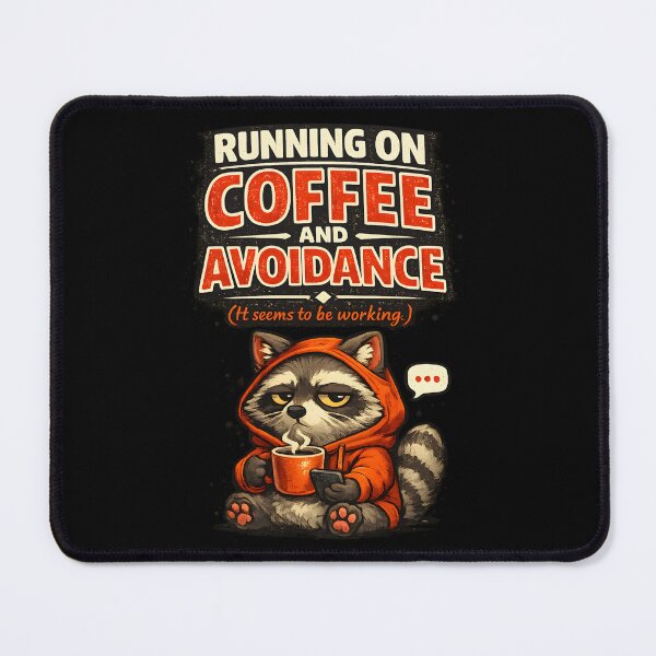 Item preview, Running On Coffee And Avoidance Funny Raccoon Introvert Antisocial Humor designed and sold by Stikaro.