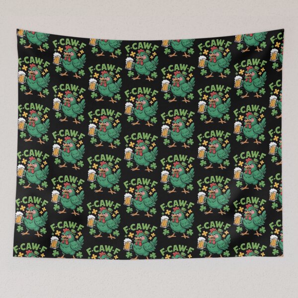 Item preview,  F-Caw-F Squawking Green Rooster Mini Leprechaun Hat Beer Shamrock St. Patrick's Day Funny Tee designed and sold by DarylWelsh2024.