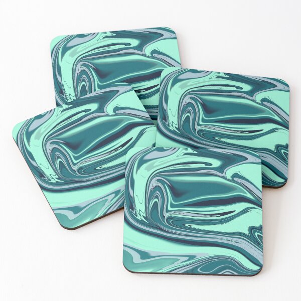 Item preview, Teal and Navy Liquid Marble - Fluid Art Pattern designed and sold by VitalusDesignArtV.